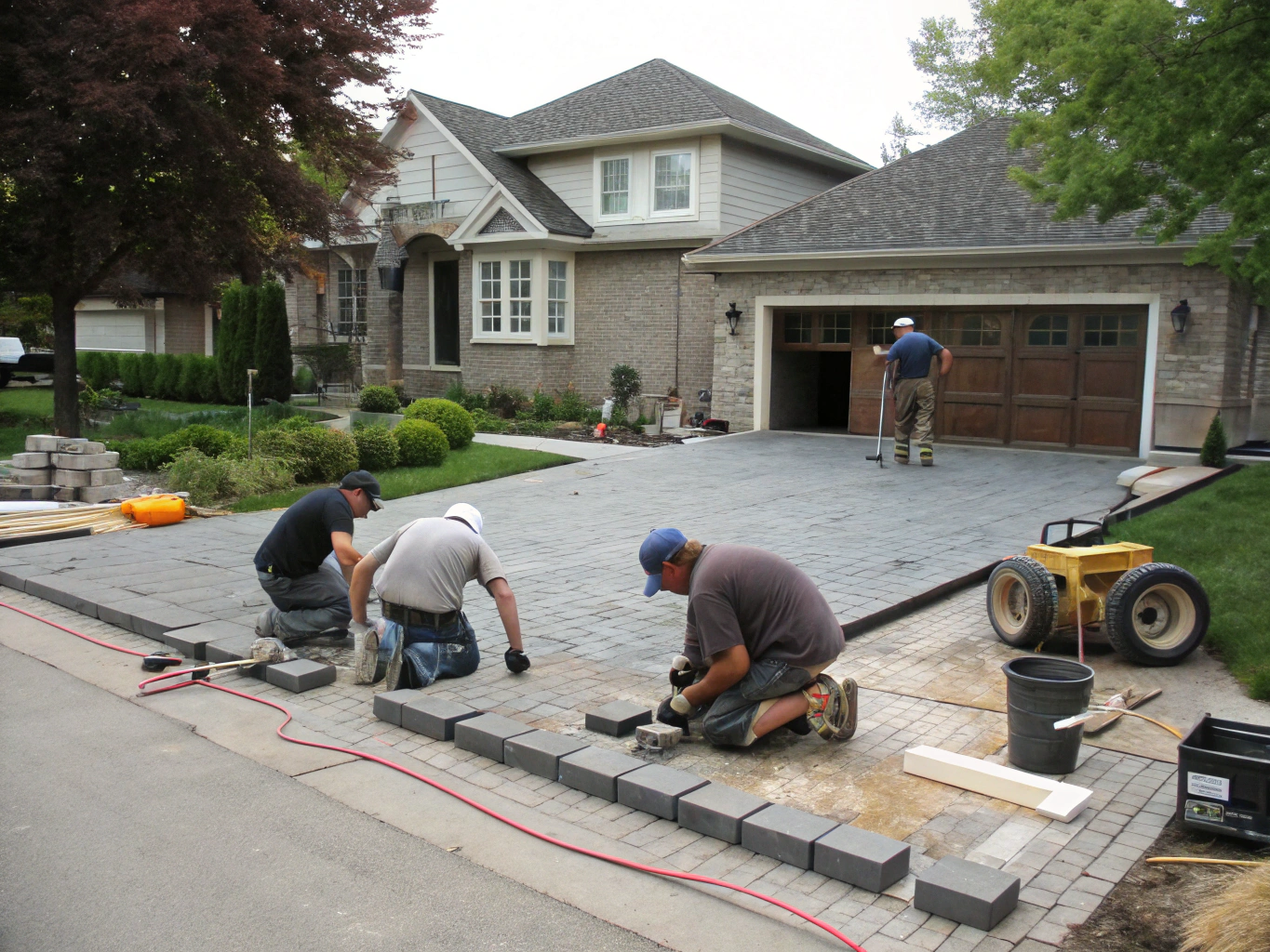 Professional team completing a customer project